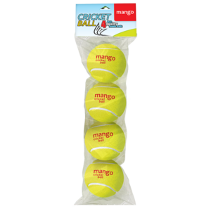 Mango Cricket Tennis Balls - 4 Balls Pack