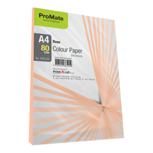 ProMate Colour Paper Rose 80GSM 250 Sheets Pack